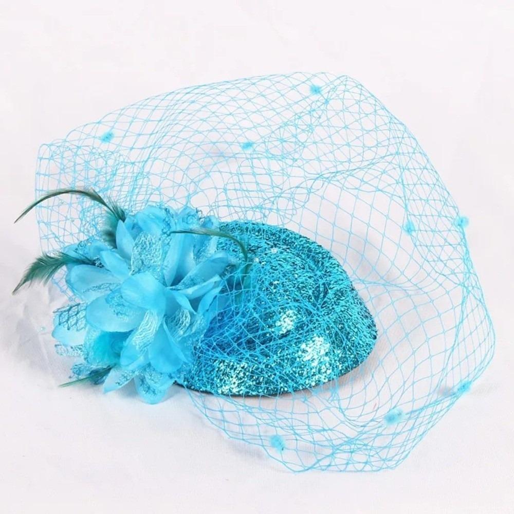Solid Color Bridal Headdress Wave Point Hair Clip Hat Temperament Small Top Hat Women