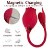 Rose Flower Dual-Head Vibrating Egg & Telescopic Massager