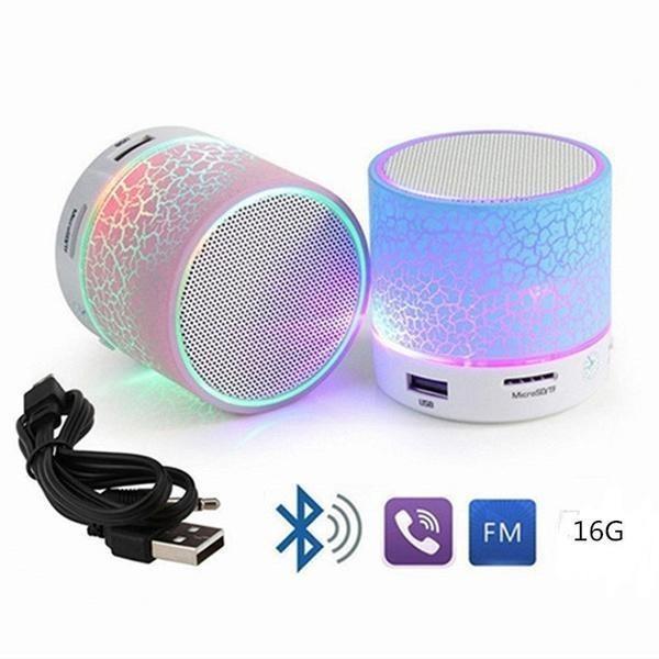 רמקול בלוטות' מיני נייד סדוק עם אור LED מתנה רמקול אלחוטי לרכב לבית לחוץ