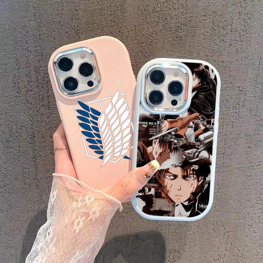 Ae83 Japanese Anime Attack On Titan art Phone Cases for Samsung A13 A32 A53 A04 A54 S24 Ultra Infinix Hot 40 Huawei Metal Camera Protective Back Cover