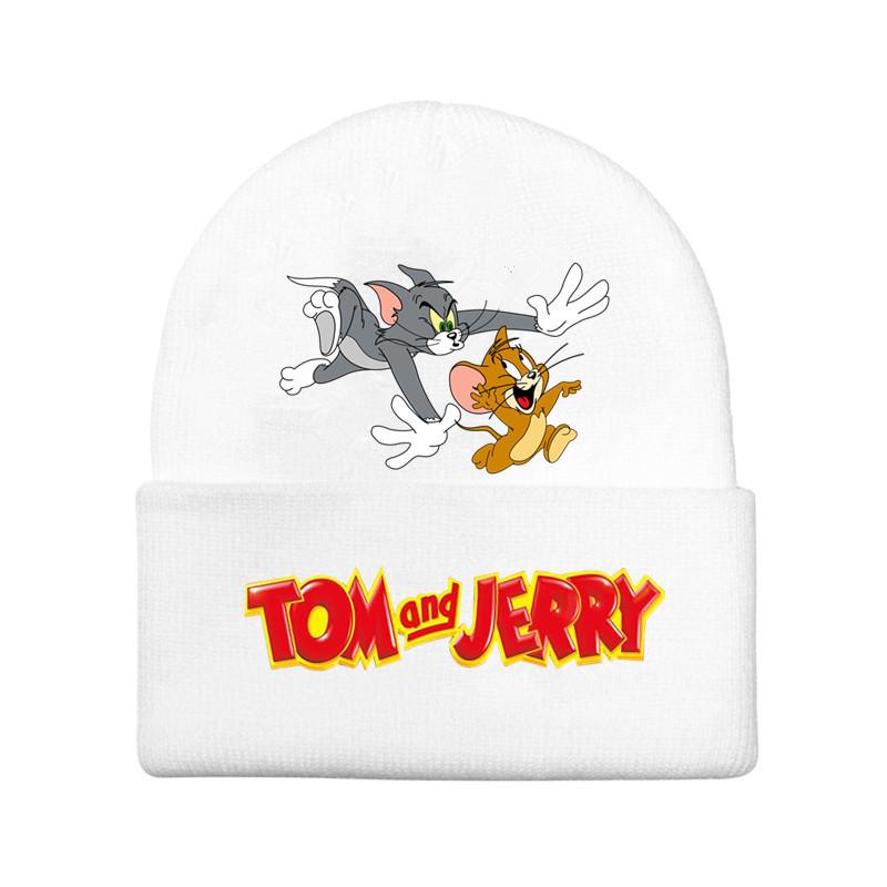 Jerry And Tom Cartoon Print Knitted Hat Hip Hop Cap Outdoor Fashion Gift Unisex