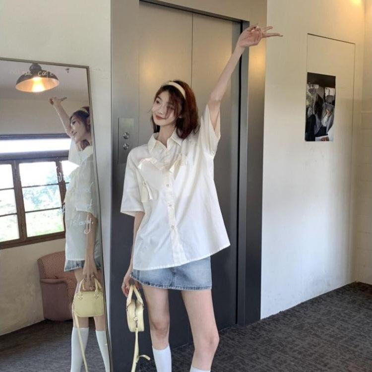 New Chinese style short-sleeved shirt jacket women's summer new shirt design sense niche sunscreen top