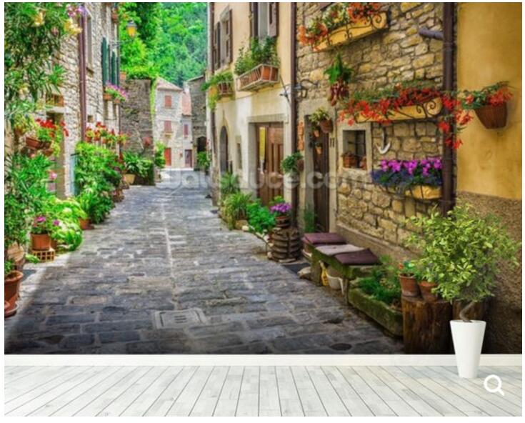 Wallpaper Old City Street Wall Mural Living Room Sofa Cafe Background Wall Decoration Wallpaper