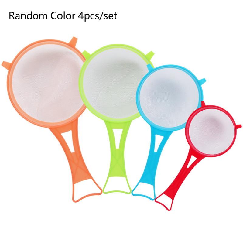 Set Of 4 Multi-Purpose Mesh Filter With Handle - Perfect For Tea, Juice, Flour, Soy Milk, Etc. - Kitchen Gadgets, Easy To Filter