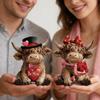 Kuh-Figuren Valentinstag Romantische Kalb-Dekorationen 2 Stück Tierstatuen für Heimdekoration für Ihn Sie Hochzeit Bauernhaus