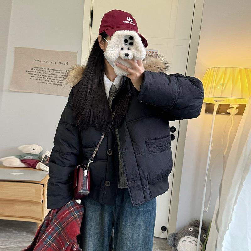 2025 Winter New Student Padded Uniform Women's Korean Loose Thickened Warm Padded Jacket Bread Jacket Jacket