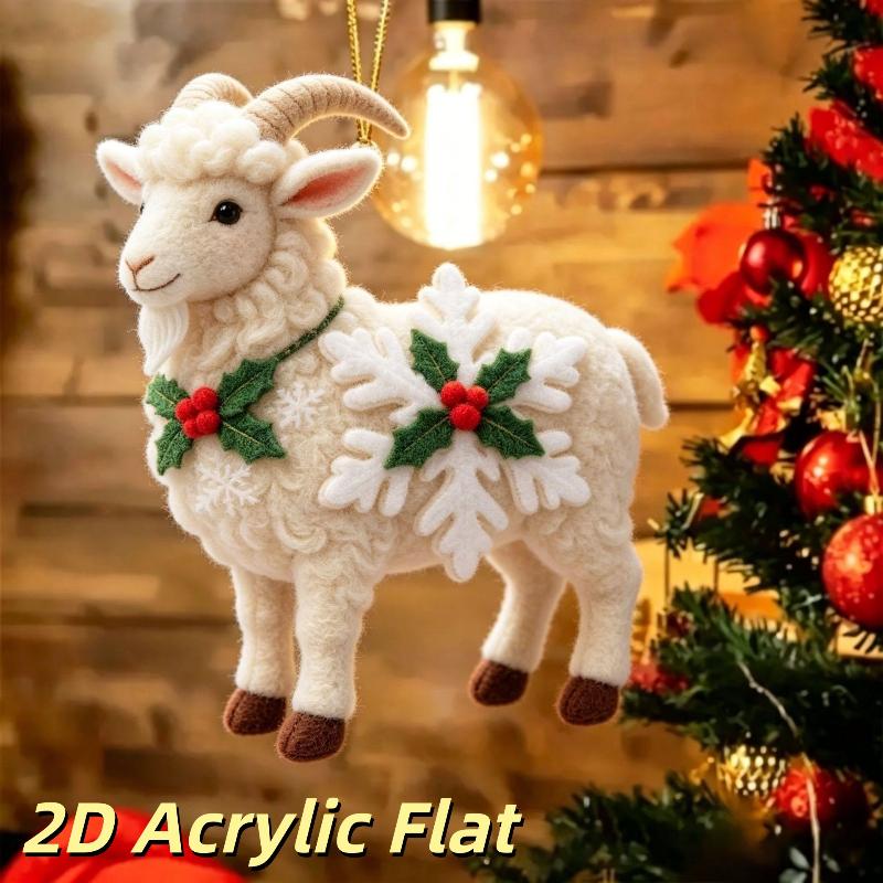 Acrylic Hanging Ornament Crystal Sheep Pendant For Wall Xmas Tree Decorations Party Supplies New Year Gifts