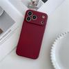 Vintage Wine Red Liquid Silicone Phone Case For iPhone 17 16 15 14 13 12 11 Pro Max 15 16 Plus Solid Color Soft Shockproof Cover