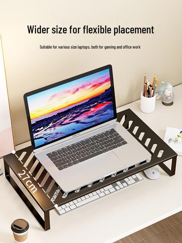 Elevated Carbon Steel Computer Monitor Stand
