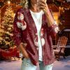Women's Casual Trendy Christmas Print Long Sleeve Jacket for Holiday Celebrations