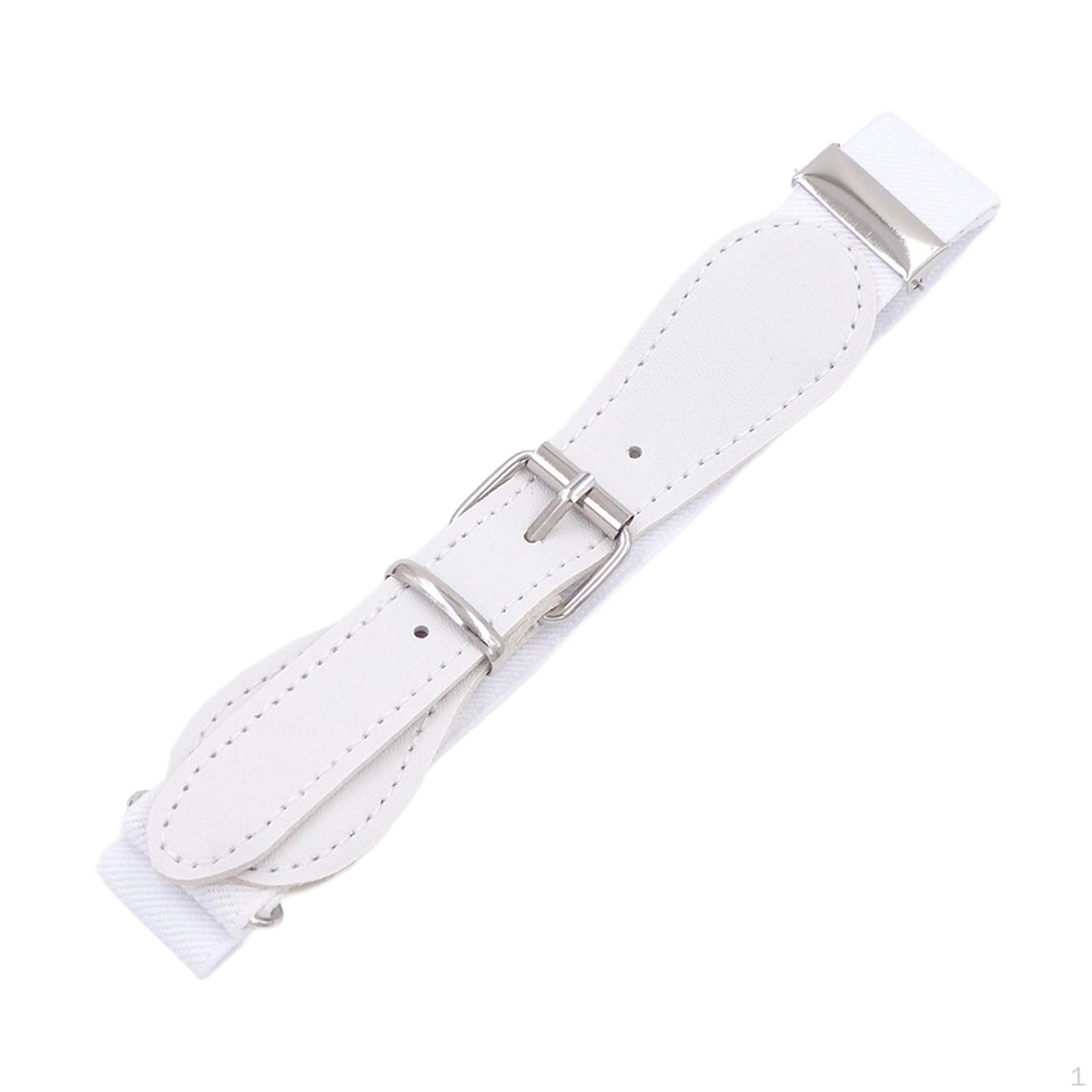 

Children s Belt, Adjustable Elastic Stylish Decoration, PU Leather Buckle Belt for білий