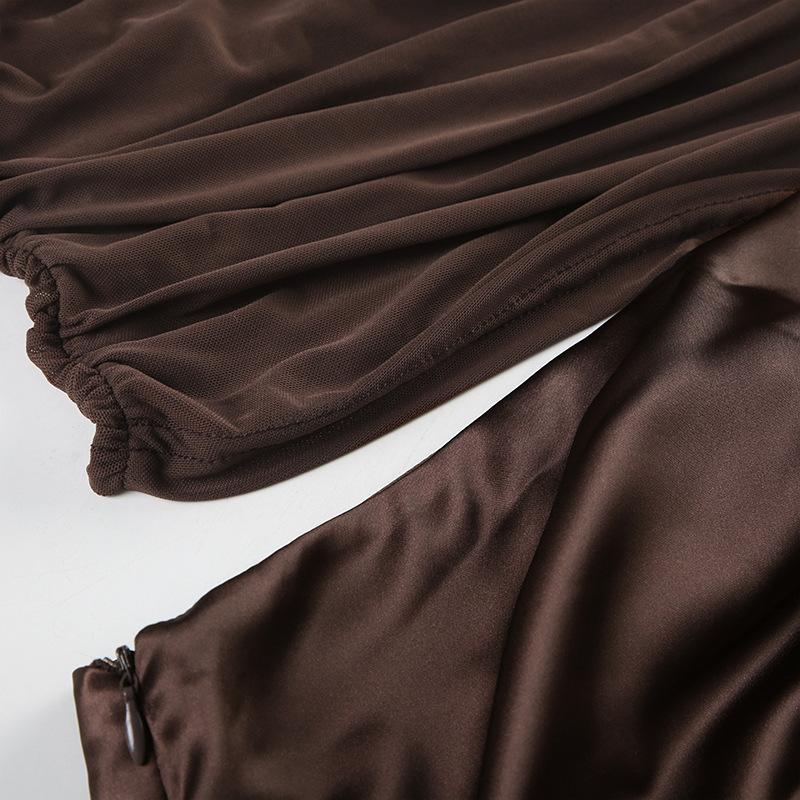 Mesh Patchwork Dress Women Backless Hollow Sleeveless 2025 Summer Trend Skinny Stretch Elegant Clubwear Maxi Bodycon
