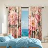 2 Pcs   Versatile Polyester Transparent Curtains for Home Decoration Spring Botanical for Use In Bedrooms and Living Rooms