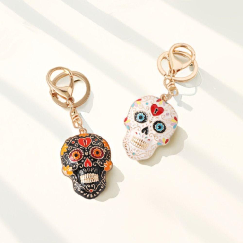 With Buckle Skeleton Keyring Goth Style Skull Key Chain Pedant Skull Keychains  Halloween Gifts