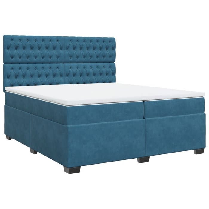 Maison Exclusive - Sommier à lattes de lit et matelas Bleu 200x200 cm velours