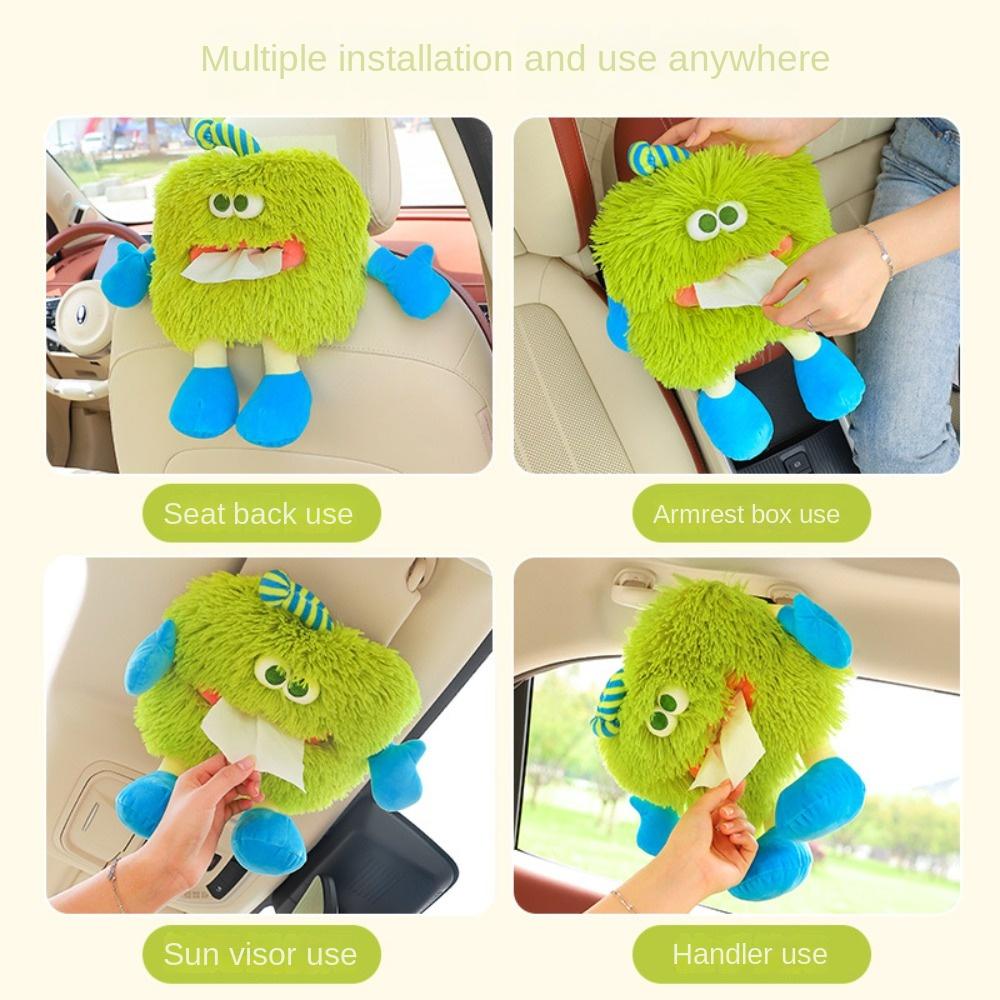 Cute Auto Hanging Paper Box Plush Car Interior Decoration Kawaii Napkin Holder  for Car