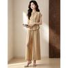 D.F.DEAR Women's Textured Top and Wide-Leg Pants Set