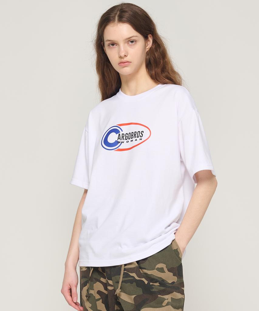 CARGOBROS FOR WOMAN C Circle Short Sleeve T-Shirt (White)