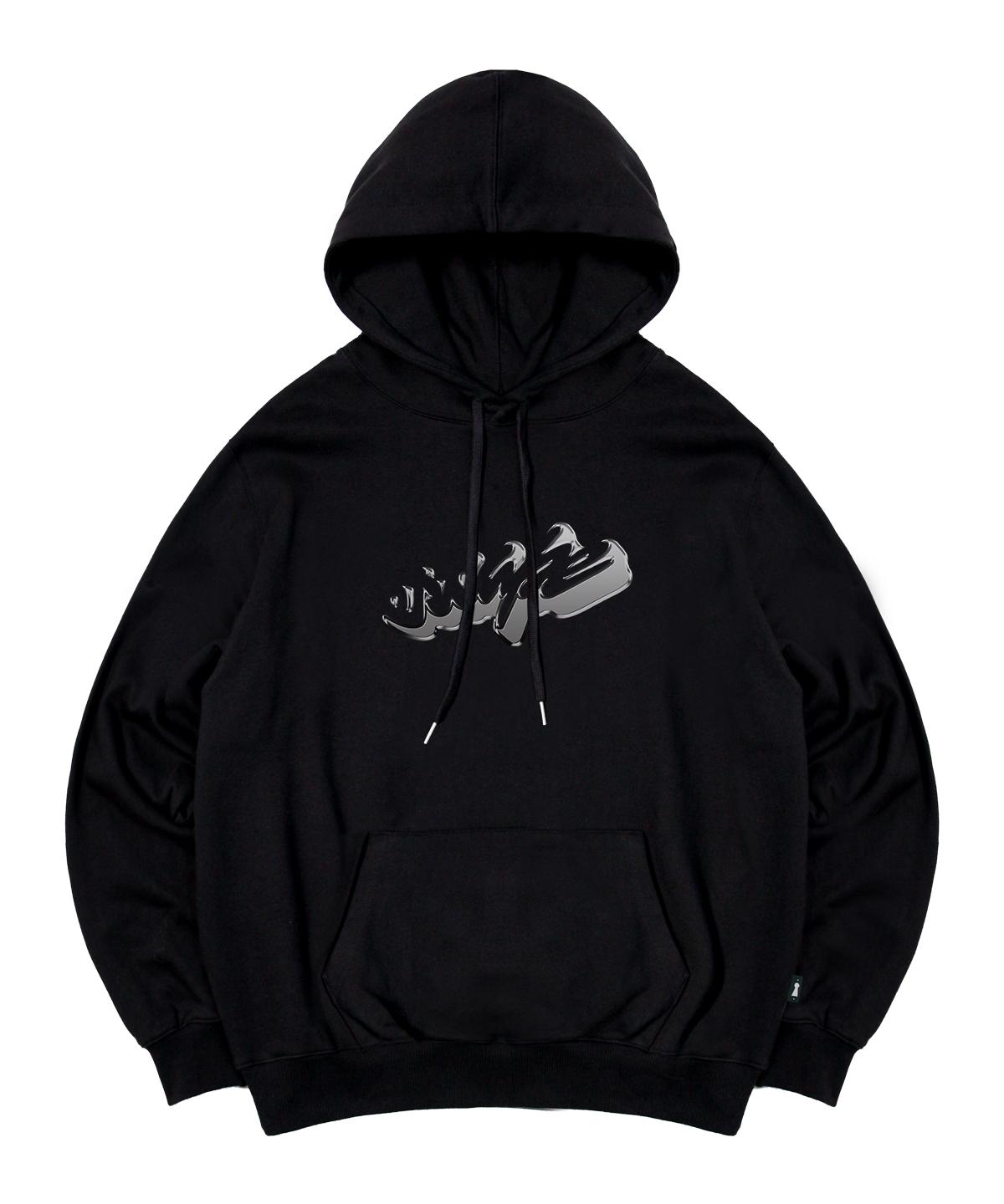 Escape From Black And Silver Logo Print Hoodie Black L