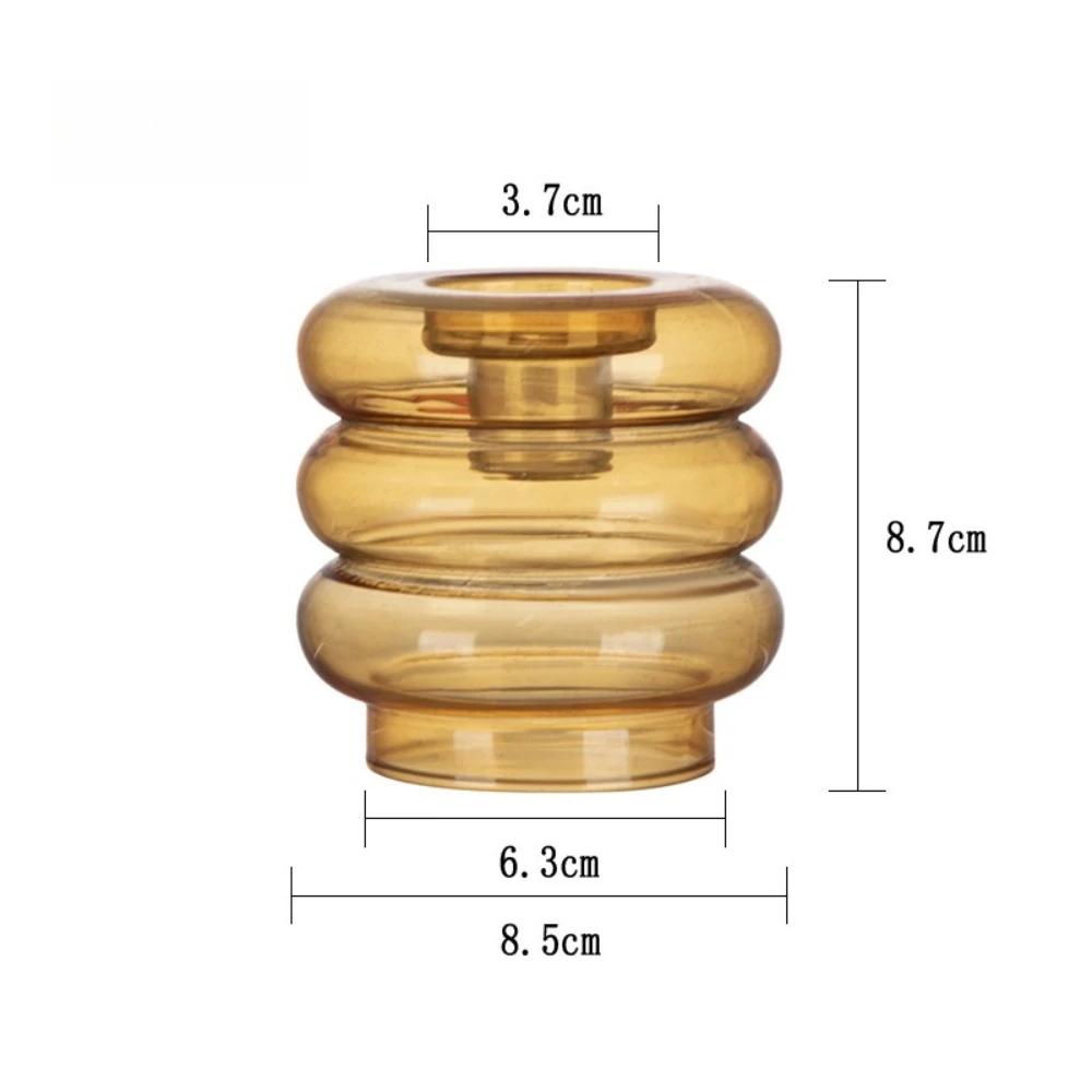 Modern Coloful Glass Candleholder Nordic Home Decor Clear Glass Candle Holder Wedding Decoration Party  Table Centerpiece