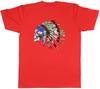 T-shirt Unisex con Testa di Teschio Nativo Piuma Indiana Tribù Retro Unisex Tee Regalo