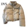 Women Daily Coat Winter Down Thickened Padded Stand Collar Pockets Single-breasted Windproof Zipper Closure Long Sleeves Heat Retention Warm