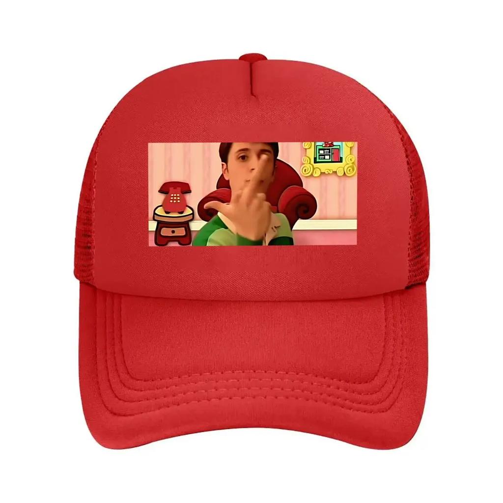 Cartoon Gesture Playful  Inspired Meme Art Design Mesh Baseball Cap
