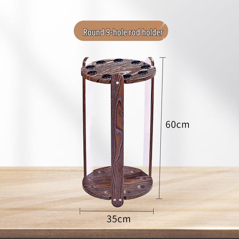Floor-standing Multi-Purpose Rack for Pool Cues, Table Tennis Paddles, and Fishing Rods