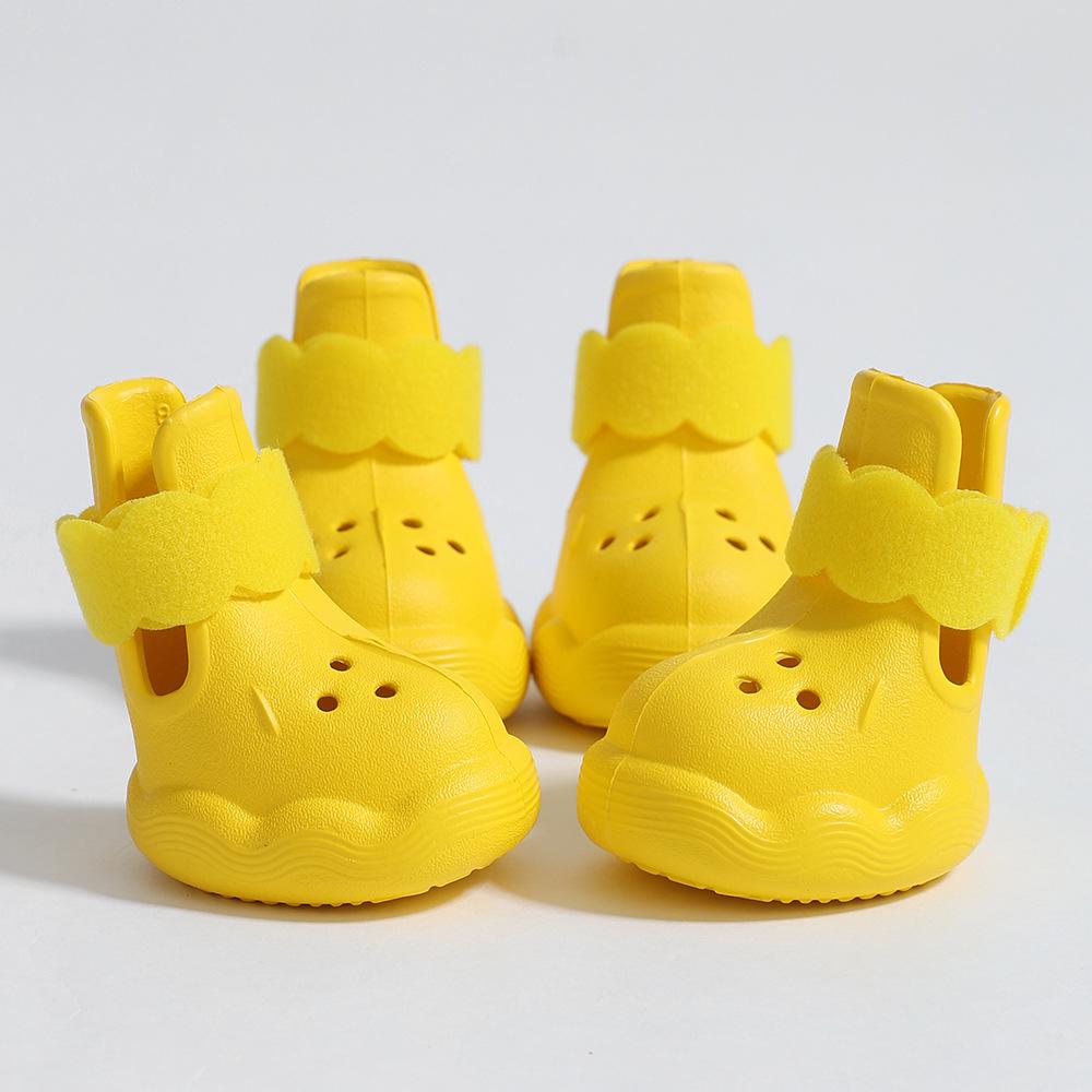 Breathable Dog Shoes Soft EVA Hollow Adjustable Dogs Sandals Waterproof Anti Slip Puppy Boots for Rainy Outdoor Walking Hiking