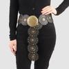 Přehnaný Cowboy Disc Belt Y2K Wide Disc Belt Cowboy Wide Disc Belt Dutý pás pro ženy