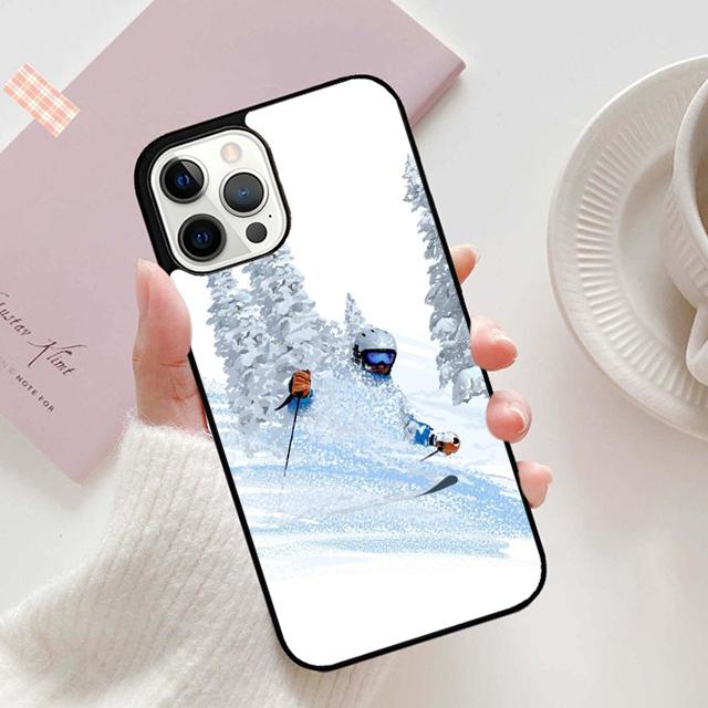 Autumu Skiing Snow Snowboard Ski Phone Case Cover for iPhone 16 15 12 mini 11 13 14 Pro Max SE 2020 Apple 6S 7 8 Plus Coque