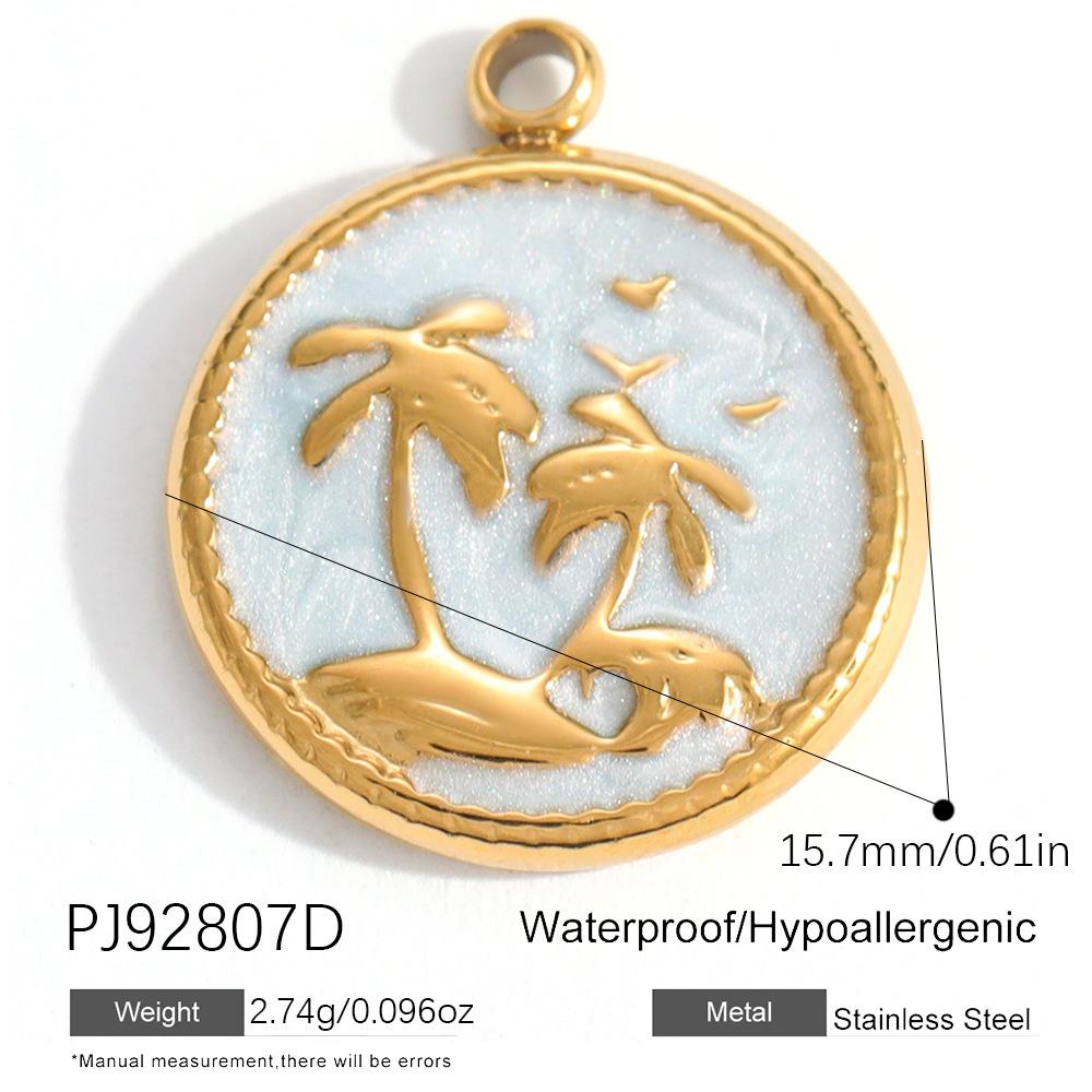 Heart Cat Dog Owl Oil Drop Ocean Style Pendants 18K Gold Plated Stainless Steel Charms Fashion Jewelry Gold Pendants