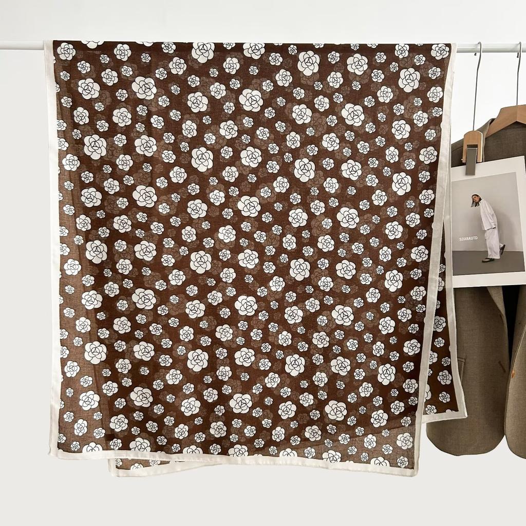 Korean Version Spring and Summer New Cotton and Linen Yarn Thin Silky Shawl Travel Sun Protection Beach Towel Women's Scarf Silk Scarf