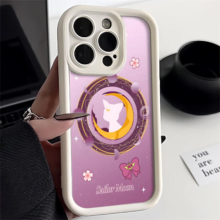 Case for iPhone 17 Pro Max 17Pro 16 Air 12 Pro 11 15 Plus 14 13 Phone Cover S-Sailor Moon Cute Cat