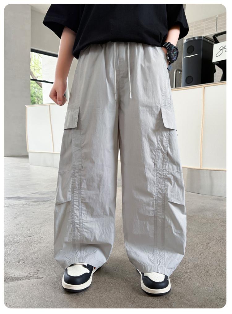 Boys' Pants, Work Pants, Children's Mid To Large Children's 2026 New Style, Boys' Straight Leg Wide Leg Casual Pants, Summer Thin Version
