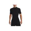 Under Armour T-shirt à Manches Courtes de Compression à Col Haut Couleur Unie Homme Tops Noir 1372586-001