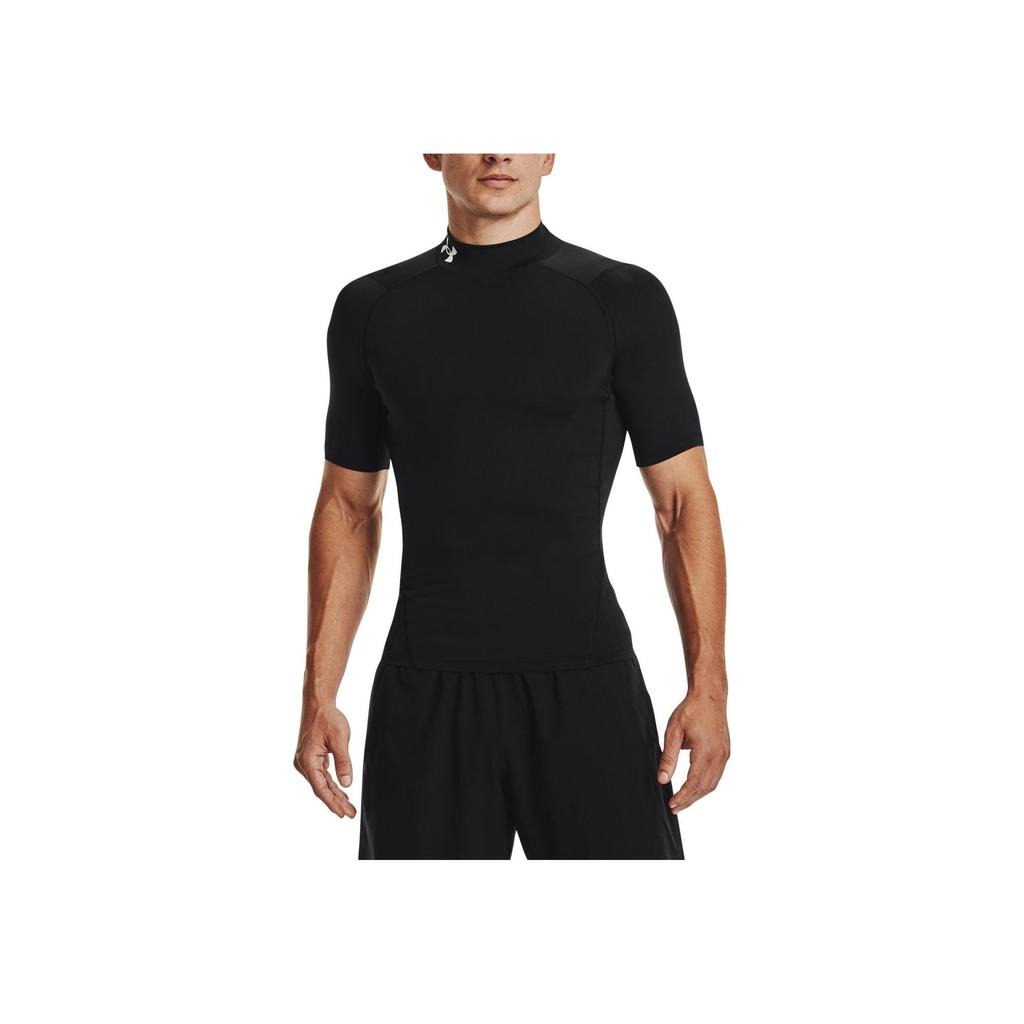 Under Armour T-shirt à Manches Courtes de Compression à Col Haut Couleur Unie Homme Tops Noir 1372586-001