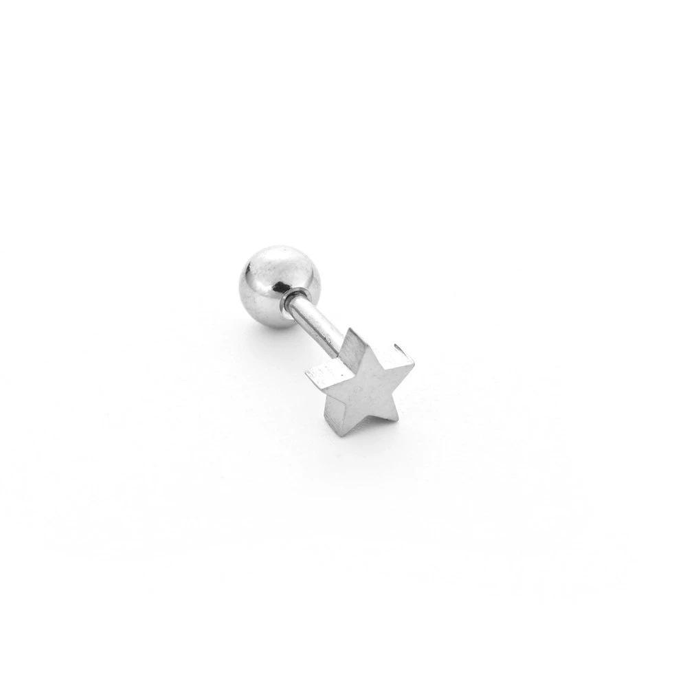 Stainless Steel Moon, Star & Heart Shape Stud Earrings - Fashion Accessories