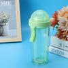 600ml Portable Two Straws Water Bottle Dual Use Drink Cup for Outdoor Travel Sport Geeen