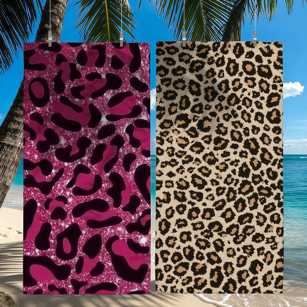 Y2K Leopard Towel Beach Towel Travel Lightweight Skin Friendly For Pool Beach Camping Cruise Summer