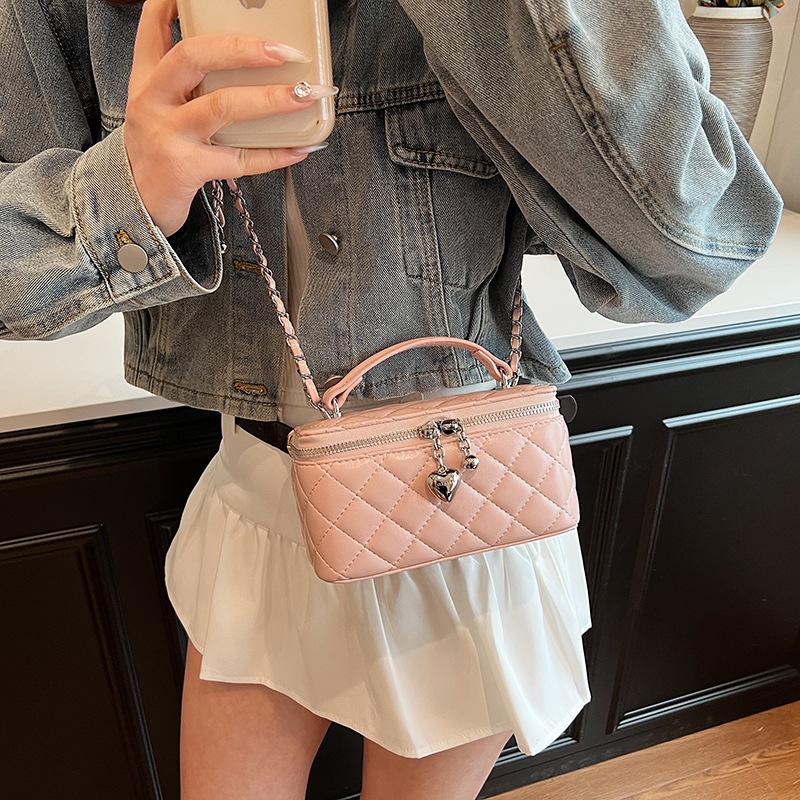 Niche fashion portable box bag women's new versatile diamond chain bag shoulder messenger bag
