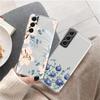 Blue Flower Dragonfly Clear Case For Samsung Galaxy S23 S22 S21 S20 Fe Ultra S10 S9 S8 Plus 10e S10lite Note 10plus 20ultra