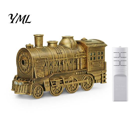 Retro Train Humidifier for Bedroom Vintage Steam Aroma Diffuser, 300ml Ultrasonic Cool Mist with Dual Quiet Humidifiers Baby Room LED Lights,