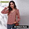 Women's Fashion Casual Long Sleeve V-Neck Blouses & Shirts