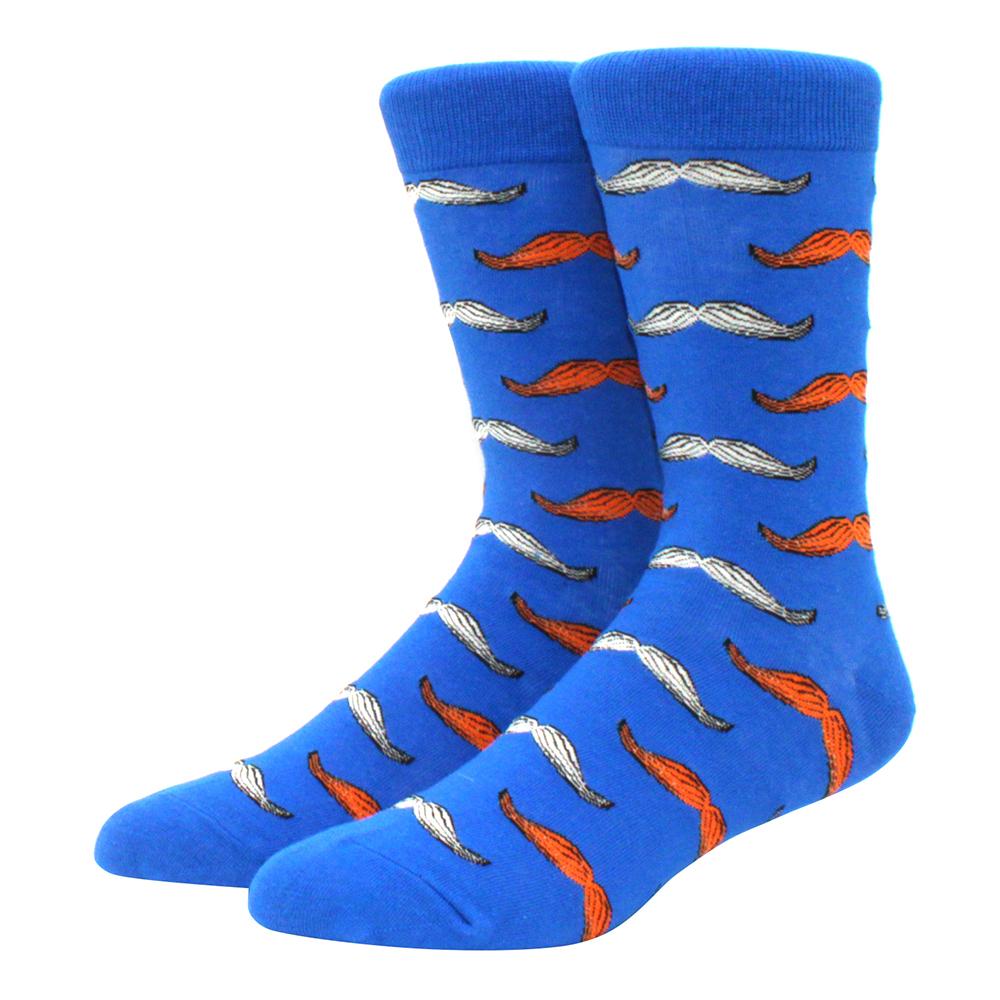 brand new men's socks colorful combed cotton crew socks Jacquard striped knee high socks for Funny men business casual dress