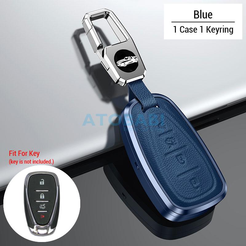 Aluminum Alloy With Leather Car Key Cover Case Bag For Chevrolet Camaro Malibu Traverse Blazer Equinox 2019 Cruze XL8