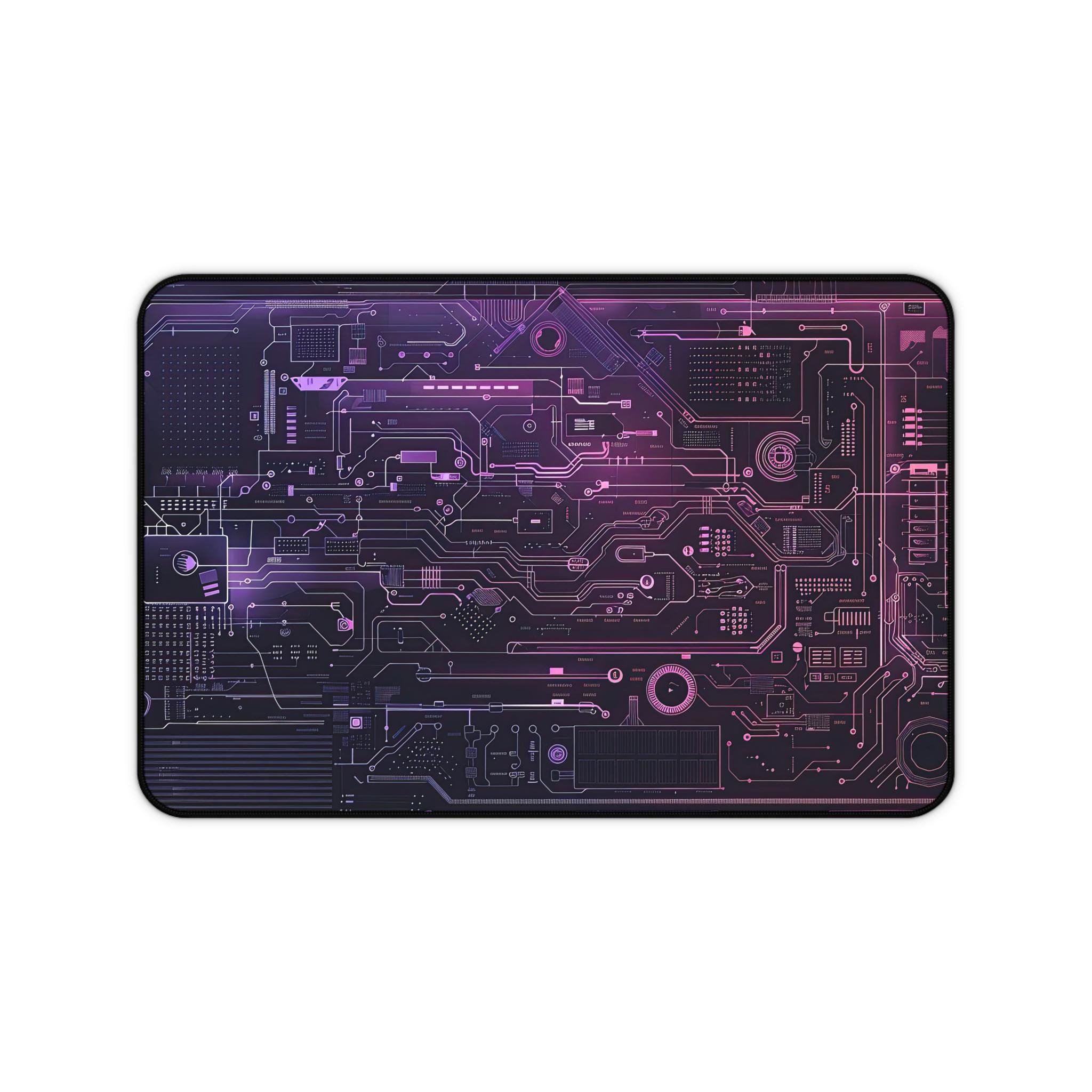 Tech Circuit Board Desk Mat Featuring A Delicate Circuit Board Pattern An Ideal Choice for Programmers and Tech Enthusiasts LockEdge 400x800x2mm