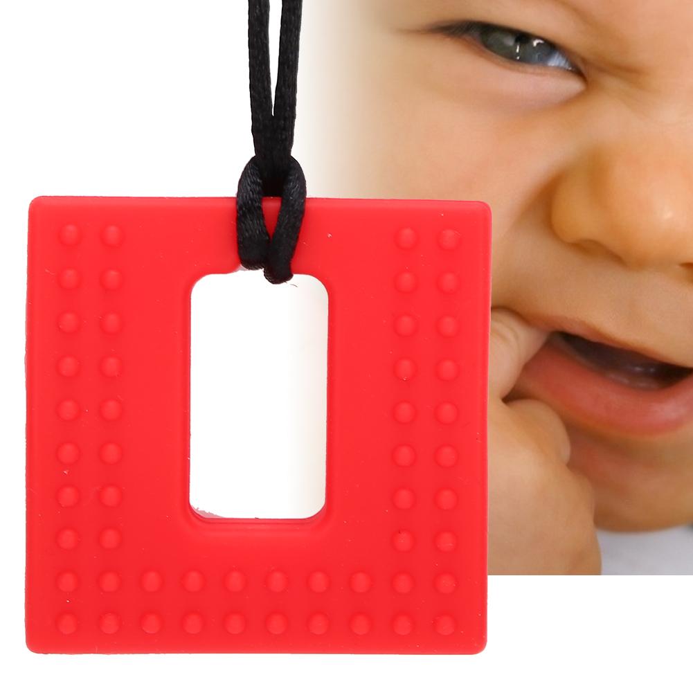 Baby Teether Infant Silicone Sensory Chewing Teething Toys Relief Teether for NewbornRed