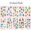 10 Sheets Excavator Vehicle Pattern Temporary Tattoos For Hand Body Engineering Crane, Cartoon Tattoos Stickers