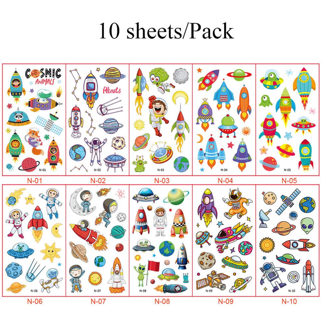 10 Sheets Excavator Vehicle Pattern Temporary Tattoos For Hand Body Engineering Crane, Cartoon Tattoos Stickers